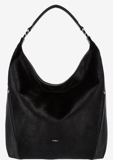 Кожаная сумка с меховой вставкой Lady Furla