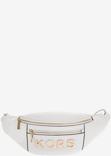 Кожаная поясная сумка с металлическим декором Kors