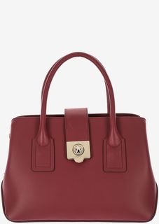 Бордовая сумка из гладкой кожи с тремя отделами Mira Furla