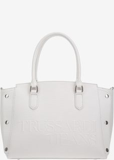 Вместительная сумка с выделкой под рептилию Trussardi Jeans
