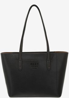 Вместительная кожаная сумка с длинными ручками Dkny