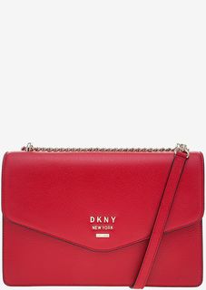 Сумка красного цвета с откидным клапаном Dkny