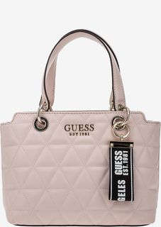 Стеганая розовая сумка с широкими ручками Guess