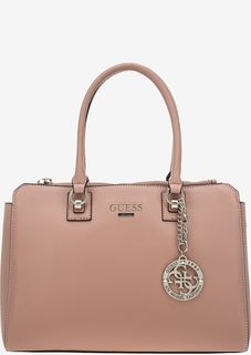 Розовая сумка с одним отделом на молнии Guess