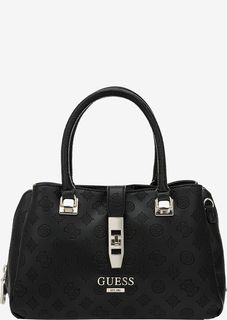 Черная сумка через плечо с тремя отделами Guess