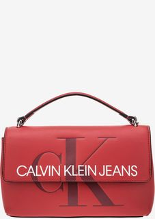 Красная сумка с логотипом бренда Calvin Klein Jeans
