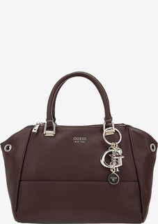 Сумка бордового цвета с широким плечевым ремнем Guess