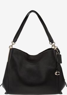 Кожаная сумка черного цвета с двумя ручками Coach