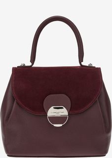 Бордовая сумка с замшевым откидным клапаном Lancaster
