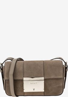Сумка из натуральной замши с откидным клапаном Dkny