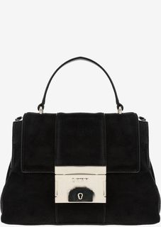 Черная замшевая сумка с откидным клапаном Dkny