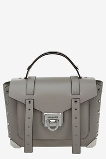 Серая сумка из гладкой кожи с откидным клапаном Manhattan Michael Michael Kors