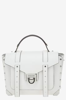 Белая сумка из гладкой кожи с откидным клапаном Manhattan Michael Michael Kors