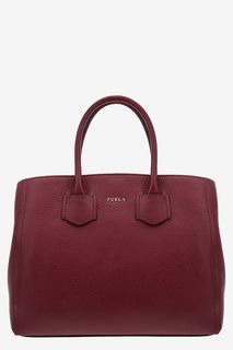 Бордовая сумка из натуральной кожи Alba Furla