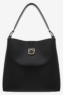 Черная кожаная сумка с длинной ручкой Belvedere Furla