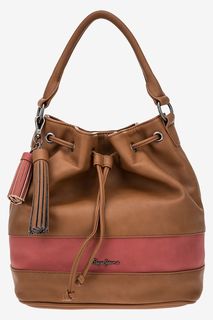 Коричневая сумка через плечо с длинной ручкой Pepe Jeans