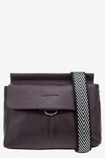 Фиолетовая кожаная сумка с двумя плечевыми ремнями Afina
