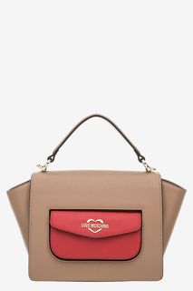Сумка коричневого цвета в форме трапеции Love Moschino
