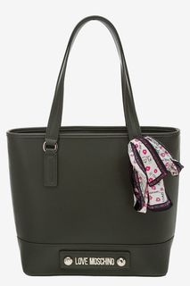 Вместительная сумка с дополнительной декоративной лентой Love Moschino