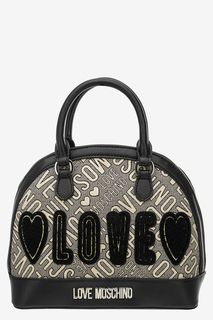 Сумка из текстиля с монограммой бренда Love Moschino