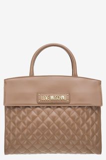 Стеганая сумка через плечо с двумя отделами Love Moschino