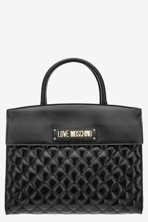 Стеганая сумка через плечо с двумя отделами Love Moschino