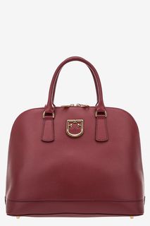 Бордовая кожаная сумка с дополнительным плечевым ремнем Fantastica Furla