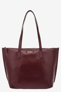 Вместительная кожаная сумка в форме трапеции Luce Furla