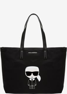 Текстильная сумка черного цвета в форме трапеции Karl Lagerfeld