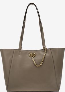 Вместительная бежевая сумка из мягкой кожи Dkny