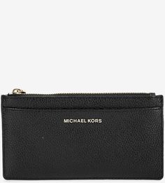 Кожаная визитница на молнии с карманами Michael Michael Kors