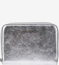 Серебристая кожаная визитница Metallic Glitter Coccinelle