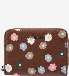 Кожаная визитница на молнии Metallic Flower Print Coccinelle