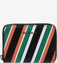 Кожаная визитница в полоску Metallic Stripes Print Coccinelle