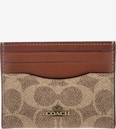 Коричневая визитница с одним отделом Coach