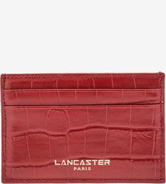 Кожаная визитница с выделкой под рептилию Lancaster