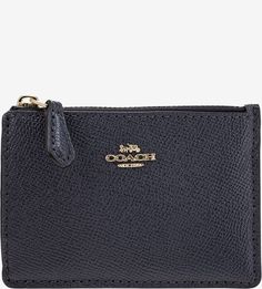 Темно-синяя визитница на молнии Coach