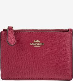 Красная визитница на молнии Coach