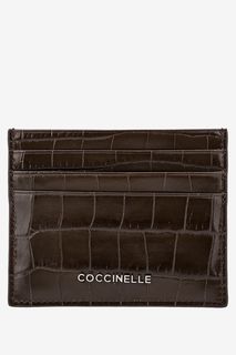 Кожаная визитница с выделкой под рептилию Metallic Croco Coccinelle