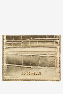 Кожаная визитница с выделкой под рептилию Metallic Croco Coccinelle