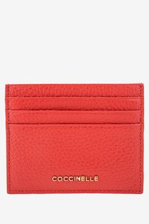 Красная кожаная визитница Metallic Soft Coccinelle