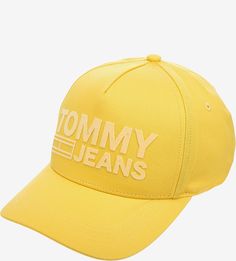 Желтая хлопковая бейсболка с нашивками Tommy Jeans