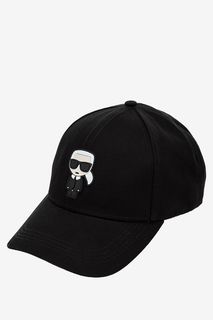 Черная бейсболка из хлопка с нашивкой Karl Lagerfeld
