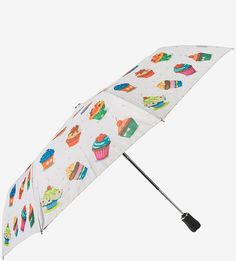 Складной автоматический зонт с разноцветным принтом на куполе Labbra