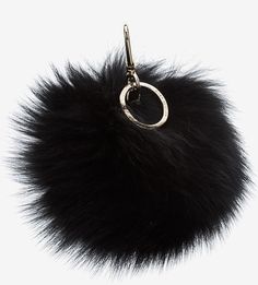 Меховой брелок черного цвета Bubble Furla