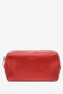 Красная кожаная косметичка на молнии Travel Items Coccinelle