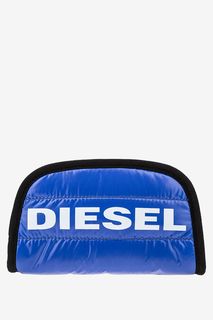 Синяя текстильная косметичка с логотипом бренда Diesel