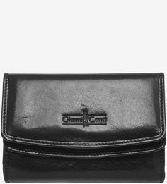 Черное портмоне из натуральной кожи Gianni Conti