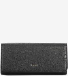 Кошелек из мягкой кожи с застежкой клапаном на кнопку Dkny