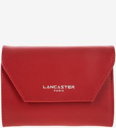 Красный кожаный кошелек с откидным клапаном Lancaster